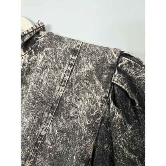 Vintage 80s TD4 by Electra Acid Wash Full Zip Midi Dress with Ruffle back Small - Picture 2 of 11